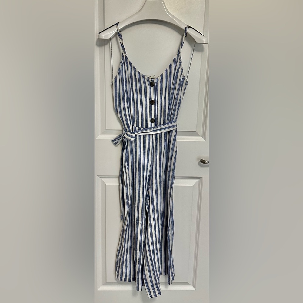 GAP Linen Striped Wide Leg Jumpsuit Size XS - Picture 3 of 4